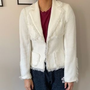 Vintage 80’s padded shoulder fringe blazer